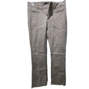 BeBop Casual Pants - Beige, Button Zip, Flat Front, Straight Leg, Women's